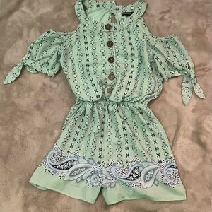 Mint Green Cold Shoulder Romper